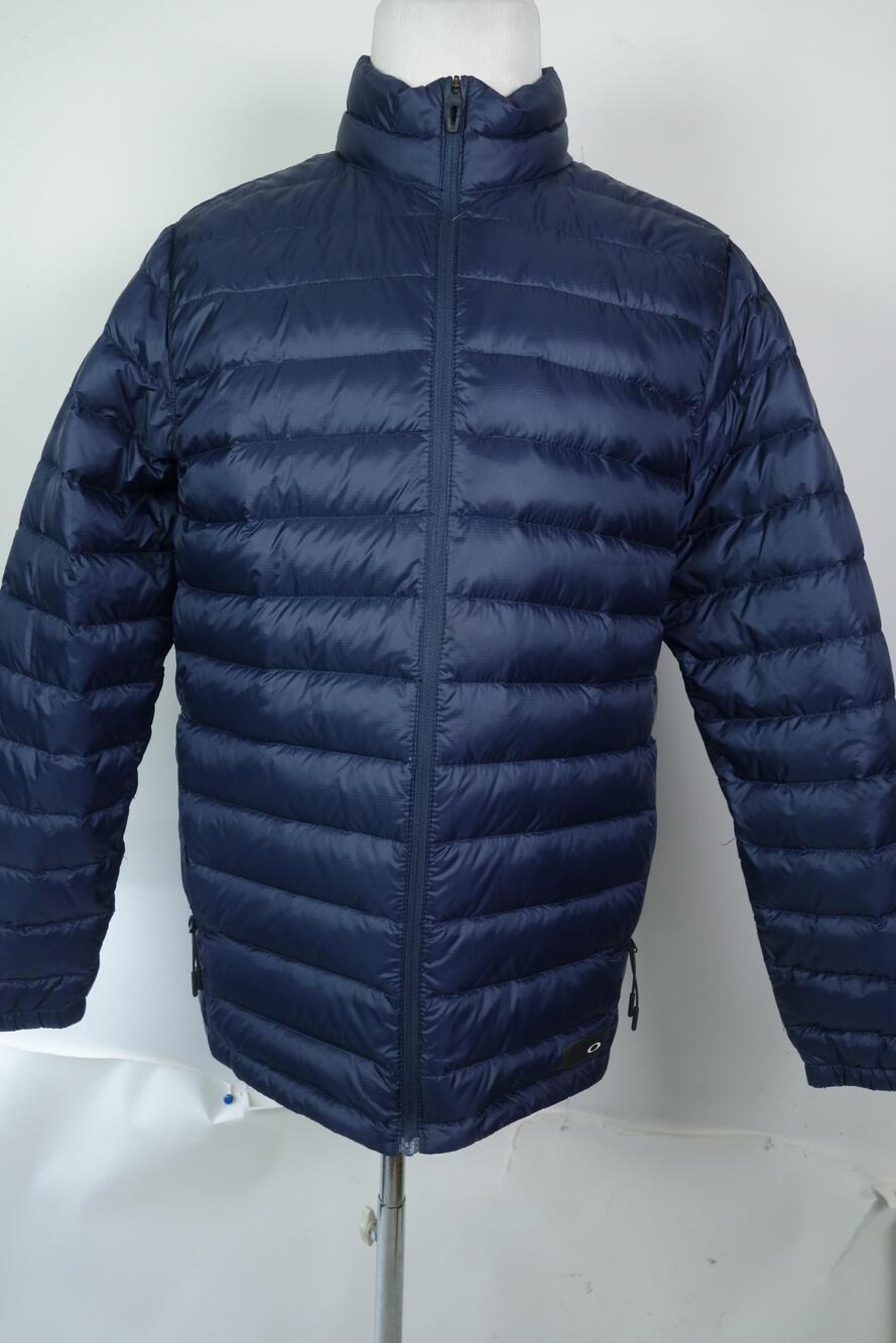 Oakley Jacket Mens Large Blue Puffer Full Zip Insulated Lightweight Outdoor